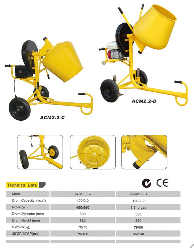 Mesin Pengaduk Beton Mini 650W Ringan Dengan Pompa Mini 2