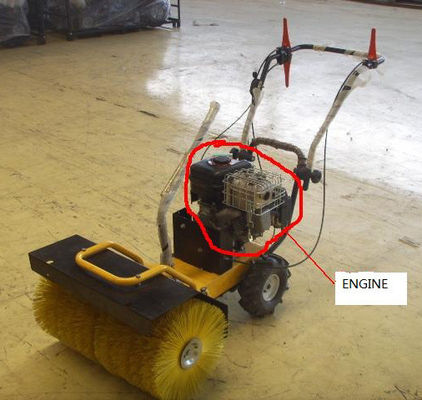 6.5HP Snow Power Brush Sweeper Walk Behind Recoil Starter Fleksibilitas Tinggi